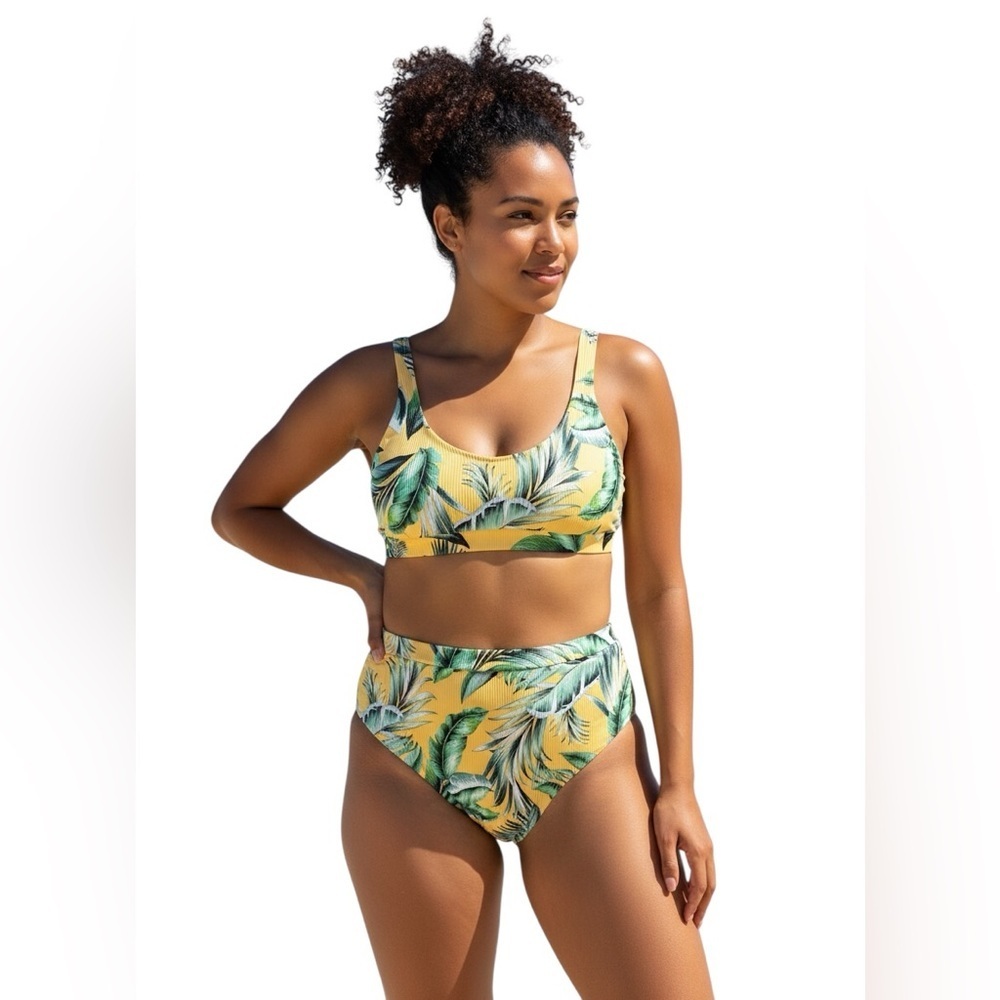 Beach Joy Tropical High Waisted Bikini Set Size L